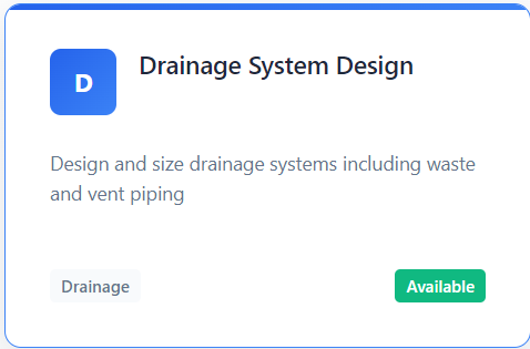 Plumbing Booster drainage pipe sizing results